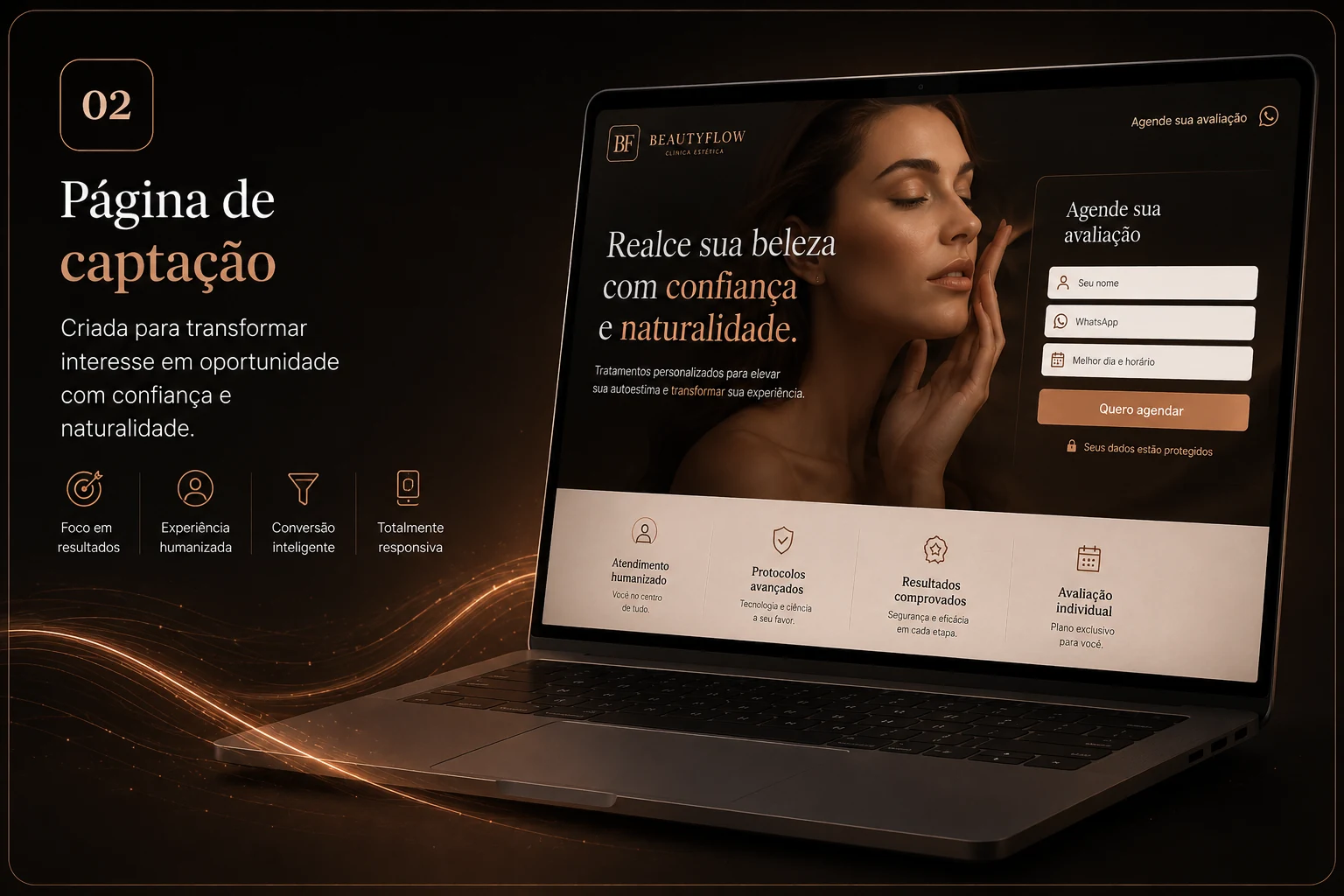 Página de captação BeautyFlow criada para transformar interesse em oportunidade